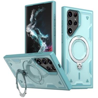 Imagem de SORAKA Capa para Samsung Galaxy S22 Ultra 5G com suporte,compatível com MagSafe,Capa Samsung Galaxy S22 Ultra 5G com chapa de ferro Capa resistente que absorve choques