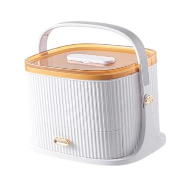 Imagem de Ysyqkn Organizador de medicamentos Caixa de primeiros socorros Multifuncional Grande capacidade com alça Caixa de medicamentos para camping Atividades ao ar, Branco