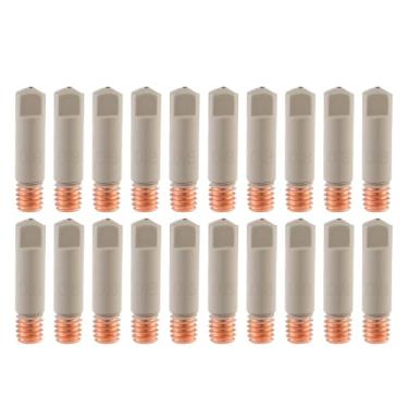Imagem de Welding Knight Pontas de contato de soldagem MIG com revestimento antiaderente 0,030" (0,8 mm) ponta de contato de cerâmica para substituição de tocha de pistola de solda Mig acessórios de cobre (0,03