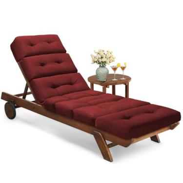 Imagem de Tycdiose Almofadas para espreguiçadeiras para todos os climas, almofada de cadeira de sala de estar ao ar livre, à prova d'água, espuma viscoelástica de substituição para móveis de pátio ao ar livre