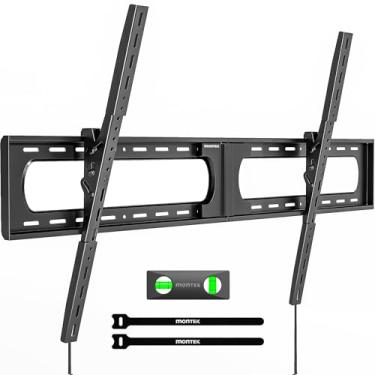 Imagem de monTEK Suporte de parede para TV inclinável XXL resistente para TVs planas e curvas extra grandes de 37 a 140 polegadas de até 136 kg, 4 × carga testada, suporte ultrafino de perfil baixo de 3.0 cm