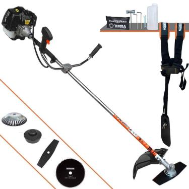 Imagem de Roçadeira Multifuncional Terra GRH520 À Gasolina 52cc 2,5HP Com Carretel Nylon + Lâmina 2 Pontas + Lâmina 80 Dentes + Escova Circular de Aço 38 Cerdas