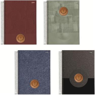 Imagem de Kit de Cadernos, Jandaia, 10 Matérias, Capa Dura, Yale, 200 Folhas, Pacote com 4