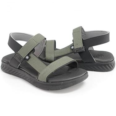 Imagem de Sandália Molekinho Infantil Ajuste Velcro Papete Masculino (Preto/Verde Militar, BR, Criança de 9 a 12 anos, Numérico, 27)