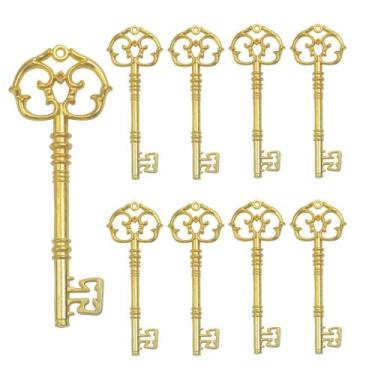 Imagem de Pingentes vintage Skeleton Key Charms Aokbean, 20 unidades de metal do