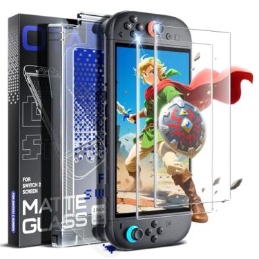 Imagem de 2 Pack Matte Screen Protector for Nintendo Switch 2 [7.9''] 2025 Tempered Glass, Auto Alignment Easy Installation, Bubble Free/Anti-Scratch/Anti Fingerprint/Touch Sensitive Utterly Smooth Accessories