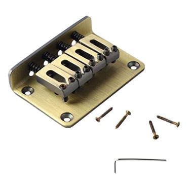 Imagem de Generic 4 String Bridge, Alta Dureza Instalação Fácil Metal Ukulele Ponte Boa Compatibilidade Selas Ajustáveis ​​para Instrumentos de Cordas (Bronze)