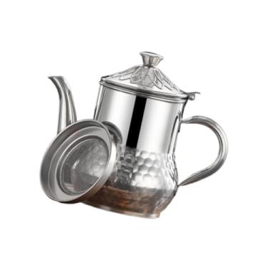 Imagem de SiaBiced Pote de filtro de óleo de aço inoxidável, alça ergonômica com filtro de malha, pote de armazenamento de óleo para casa, Prata 350ml