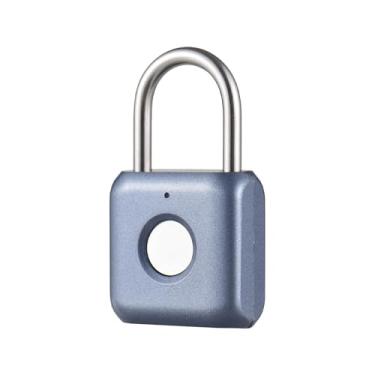 Imagem de Tomvorks Bloqueio Biométrico de Impressões Digitais, IPX2 WaterTight, 20 Impressões Digitais, Desbloqueio Rápido, Portátil para a Porta do Armazém de Bagagem de Bicicleta Esportiva de (Azul)