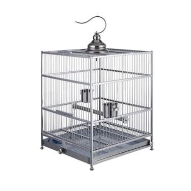 Imagem de Gaiola de pássaro de aço inoxidável com chassi removível durável fácil de limpar ideal para pássaros pequenos a médios ninho de pássaros