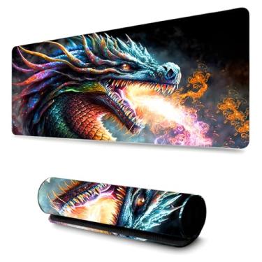 Imagem de Mouse Pad Gamer Profissional Confortável Antiderrapante Escritório e Games 90x40cm Diversas Estampas Dragão (Dragao | 10)