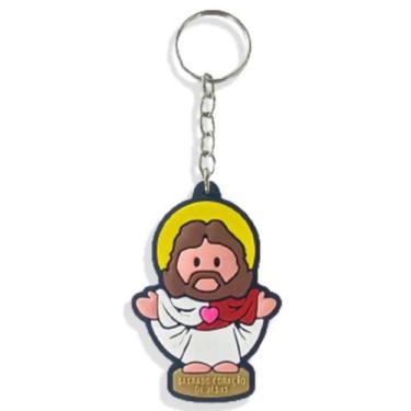 Imagem de Chaveiro emborrachado sagrado coração de jesus imagem religiosa indivi