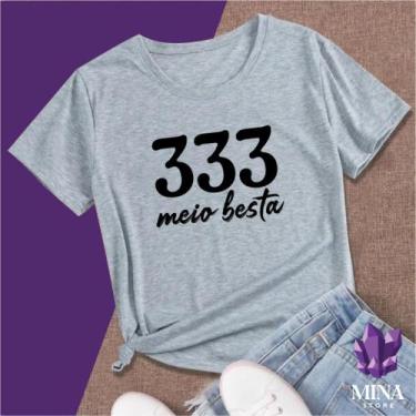 Imagem de Camiseta Meio Besta 333 - Mina Store, Cinza, G