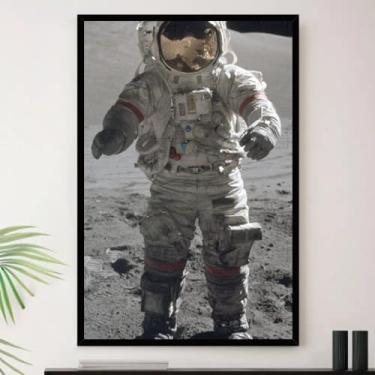 Imagem de Genérico, Quadro Astronauta Pisando Lua Espaço Decorativo A3 35x45cm