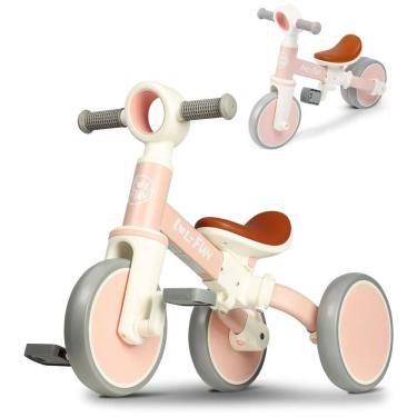 Imagem de Bicicleta sem Pedal Infantil LOLFUN com 3 Rodas para Crianças de 1 a 4 Anos, Rosa Claro