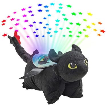 Imagem de Pelúcia com Luzes Pillow Pets NBC Universal Como Treinar o Seu Dragão Banguela 28cm - Brinquedo de Pelúcia, Arco-Íris, Preto