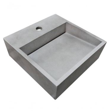 Imagem de Cuba De Apoio Banheiro Jade Pedra 40x40cm Concreto