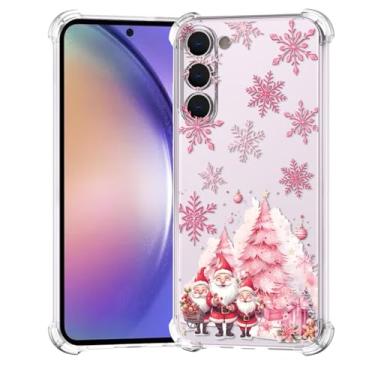 Imagem de BEIMEITU Capa de Natal para Samsung Galaxy S23 Floco de Neve Rosa, Design de Árvore de Natal, Capa Protetora Flexível de Papai Noel, Capa de Celular para Samsung Galaxy S23 Crianças Mulheres