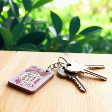 Imagem de Kit50 Chaveiros MDF Outubro Rosa Coração Campanha de Prevenção - Deliq