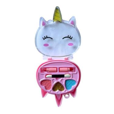 Imagem de Kit De Maquiagem Estojo Sombras e Batom Infantil Unicornio - Elite
