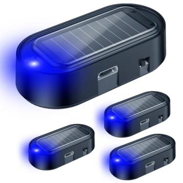 Imagem de Generic ELECTOP Alarme simulado de energia solar para carro, luz de segurança intermitente de LED antirroubo, lâmpada falsa com porta de carregador USB, luzes de segurança interior de aviso automotivo
