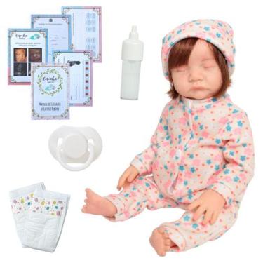 Imagem de Bebê Reborn Boneca Lívia Corpo Silicone Com Acessórios - Cegonha Rebor