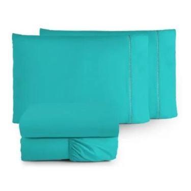 Imagem de Kit 2 Jogos de Lençol Queen 3 Peças Microfibra Liso - Veneza Enxovais,