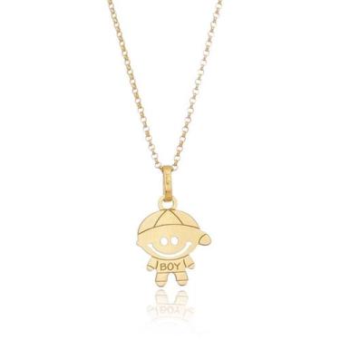 Imagem de Pingente Menino Filho Boy Com Corrente Portuguesa Em Ouro 18k - PRADO 