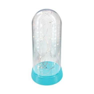 Imagem de Luminária Abajur Cúpula Redoma LEDs Luzes de Fadas - Amor Lindo, Azul