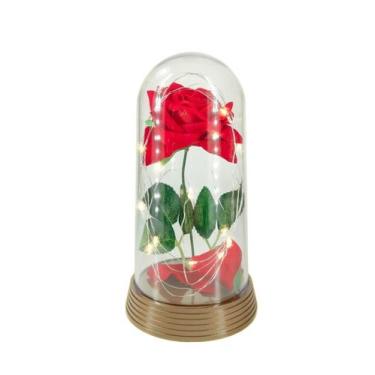 Imagem de Luminária a rosa encantada luzes de fada  a bela e a fera / o pequeno 