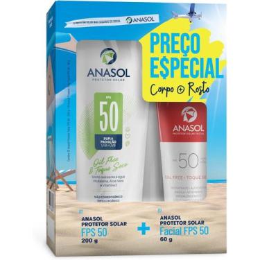 Imagem de Kit Protetor Solar Anasol Facial FPS50 60g + Corpo FPS50 200g