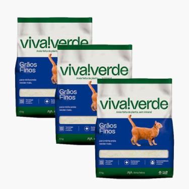 Imagem de Kit 3 Areia Higiênica Viva Verde Limpeza Plena PetFive