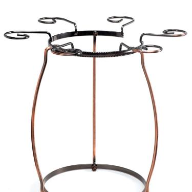 Imagem de Suporte para Decanter e Taças de Vinho Secagem em Inox com Pintura Cobre