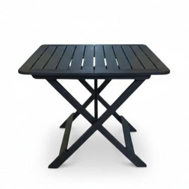 Imagem de Conjunto Portátil Mesa + 2 Cadeiras – Plástico Reforçado, Dobrável e Fácil de Guardar | Preto ((Mesa (1 peça)))