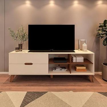 Imagem de Rack para Tv ate 75" com 2 gavetas VERONA cor Off White/Pinho - Artely