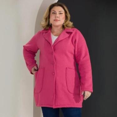 Imagem de Casaco de Moletom Feminino Plus Size Alongado-Feminino