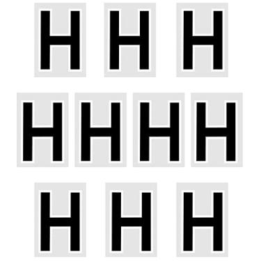 Imagem de Remendos da letra H, cartas de transferência de calor, 5 cm, letra preta, faça você mesmo para uniforme de equipe, camiseta esportiva, futebol, basquete, beisebol, pacote com 10