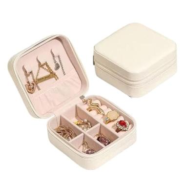 Imagem de Porta Joia Com Kit Bolsa Para Viagem Portátil caixa de armazenamento bolsa (20,branco)