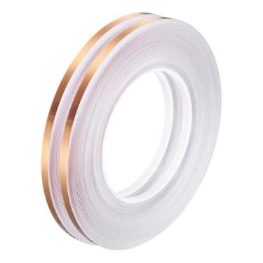 Imagem de Generic 2 peças de azulejos ouro rosa linhas metálicas fita espelhada metálica 0,5 cm x 164 pés decoração piso parede adesivo impermeável lacuna fita de vedação para cozinha armário de banheiro