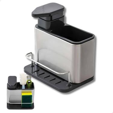 Imagem de 2X Porta Detergente Dispenser Pia Bucha Esponja Cuba Sabao