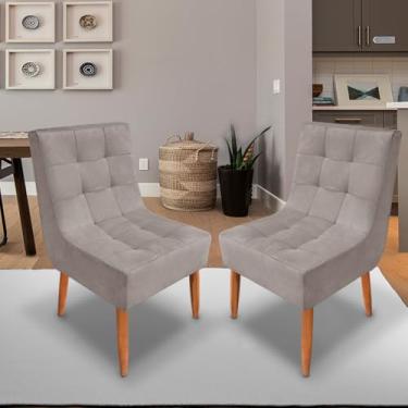 Imagem de Conjunto com 2 Cadeiras de Jantar Suede Premium com Pés Palito – Elegância e Conforto para Sala ou Cozinha (Cappuccino)