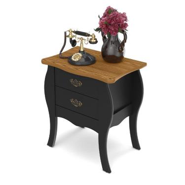 Imagem de Mesa De Cabeceira Premier Grande 2 Gavetas Estilo Classico
