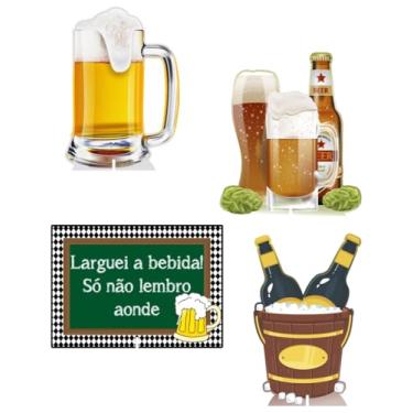 Imagem de KIT 4 Displays Boteco 20cm - Vinil Fosco Sem Reflexo - Totem Decoração Festa Infantil Aniversário