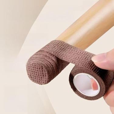 Imagem de 1 peça fita adesiva para apoio de braço de cadeira de vime 2,5 cm x 4 m alça de pano antiderrapante autoadesiva para cadeira de balanço, sofá e proteção de apoio de braço de escritório, branca