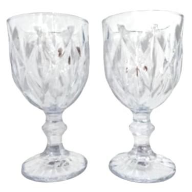 Imagem de Par de Taça Para Água Suco Vidro (Diamond original 260 ml transparente)