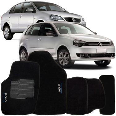 Imagem de Jogo de Tapete Automotivo Carpete Polo 2003 à 2015 Soft Logo Bordado 5 Peças