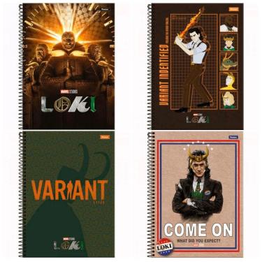 Imagem de Caderno Loki 10 Matérias Marvel 160 Folhas Escolar