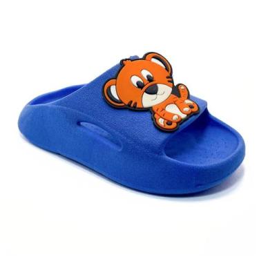 Imagem de Sandália Chinelo Slide Nuvem Menino Infantil Tigrinho Leve Confortável
