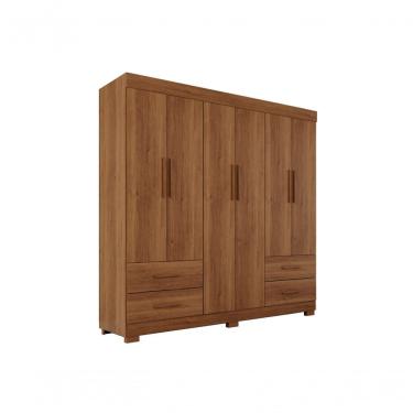 Imagem de Guarda Roupas Casal Texas 6 Portas 4 Gavetas Sem Espelho Salleto Cinamomo