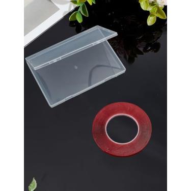 Imagem de 1 conjunto de caixa de armazenamento de unhas, caixa de plástico transparente transparente com fita cola, recipientes de armazenamento de contas com tampa articulada para sua mãe, esposa, namorada, 22
